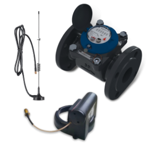 LOR-4 – Click-On-Funkmodul mit externer Antenne für Woltman-Wasserzähler (DN 40–125)
