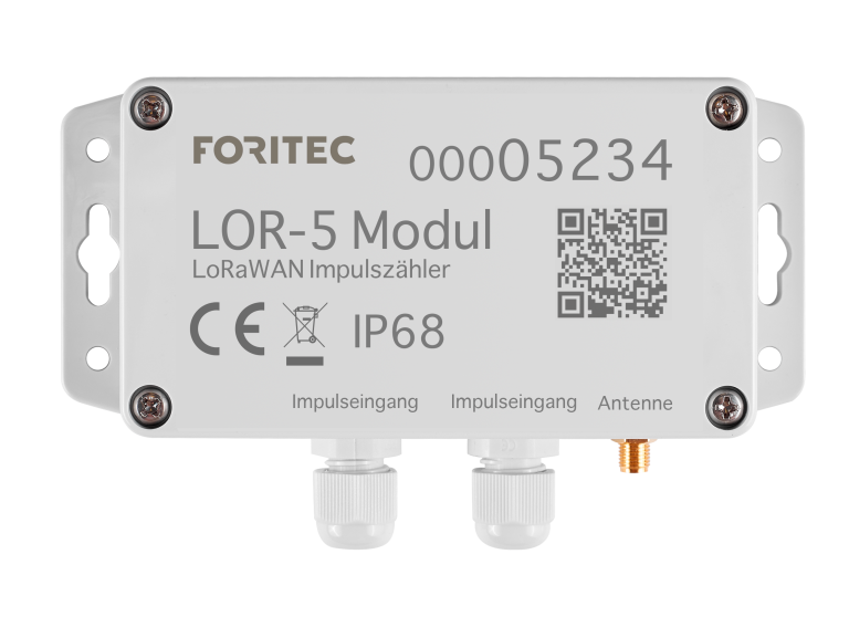 LOR-5 – LoRaWAN®-Impulszähler mit zwei Eingängen für Wasser-, Wärme-, Gas- und Stromzähler